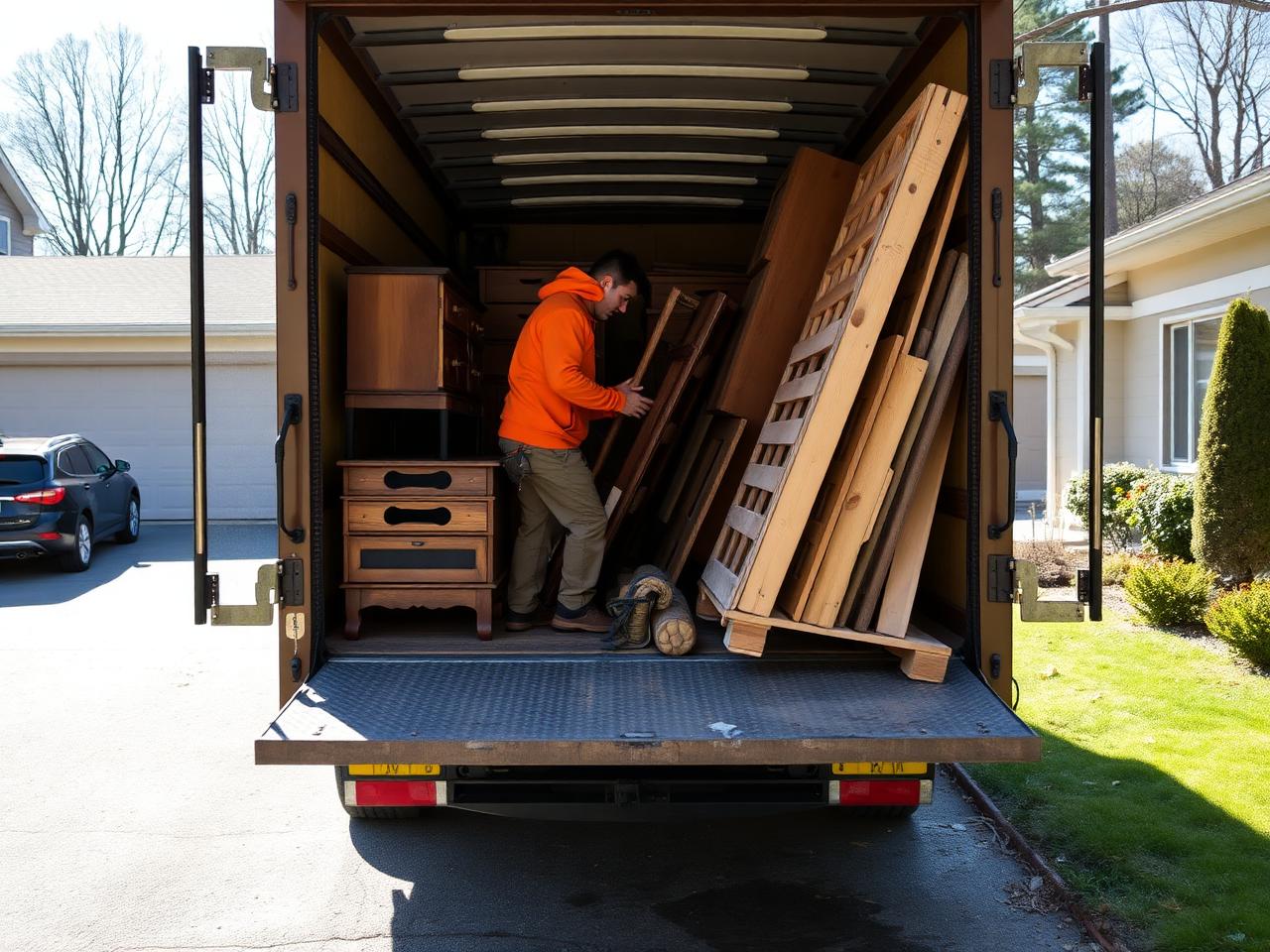 Loading furniture into the truck